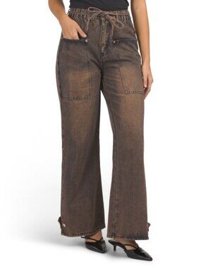 VERY J Washed Wide Leg Pants